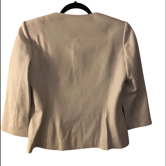 Rare White Stone St. John Leather Jacket with silver hardware size 6 - Picture 3 of 5